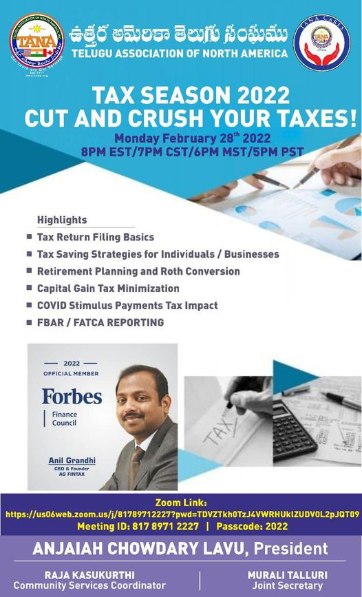 TANA is organizing TAX Season 2022