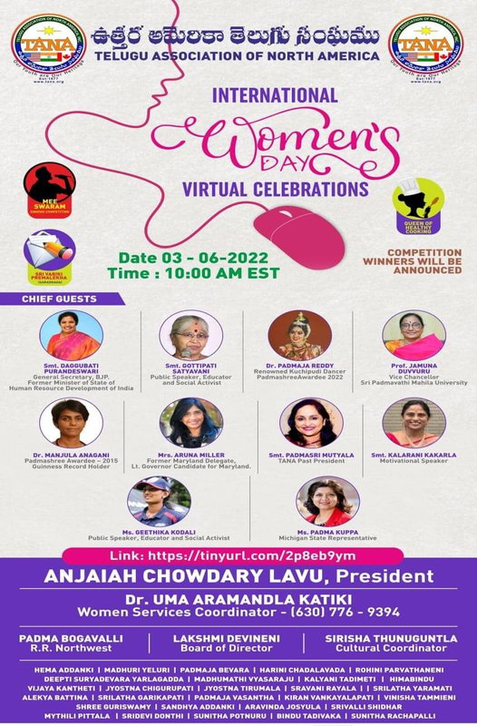 TANA International Women’s Day Virtual Celebrations