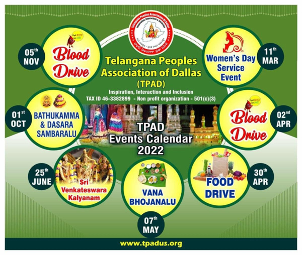 TPAD Events Calendar 2022