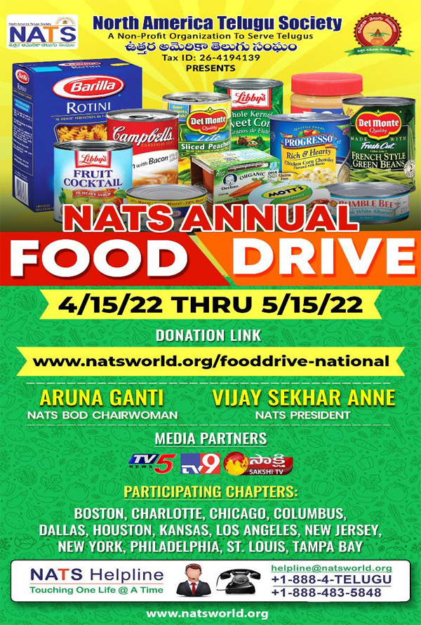 NATS Annual Food Drive from April 15th