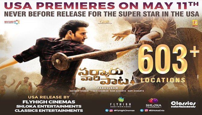Sarkaru Vaari Paata Movie USA Theaters List