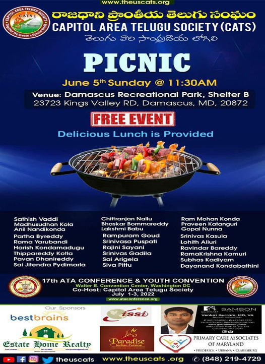 Capitol Area Telugu Society Picnic on June 5