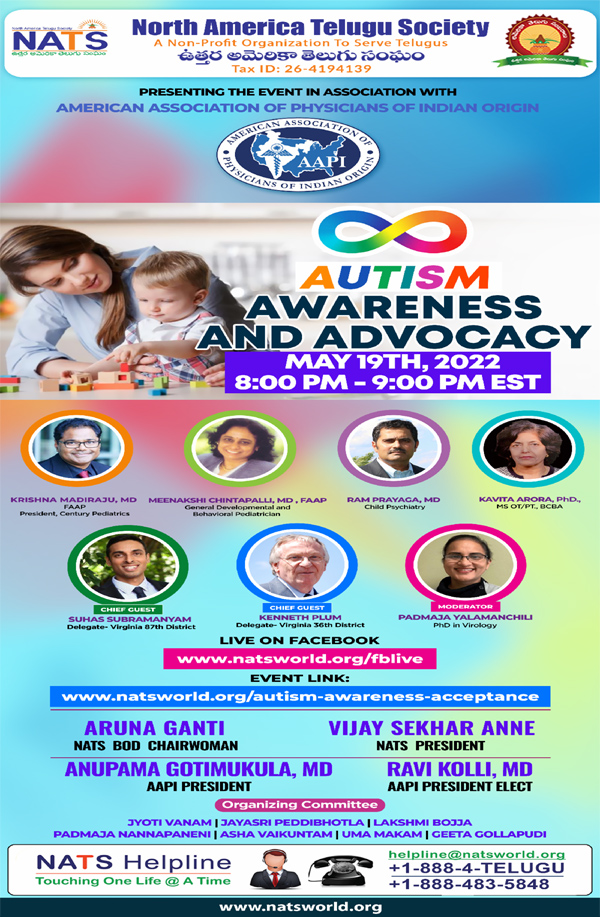 NATS Webinar on AUTISM Awareness and Advocacy on May 19