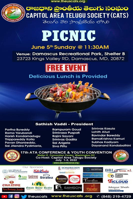 Capital Area Telugu Society Picnic on June 5