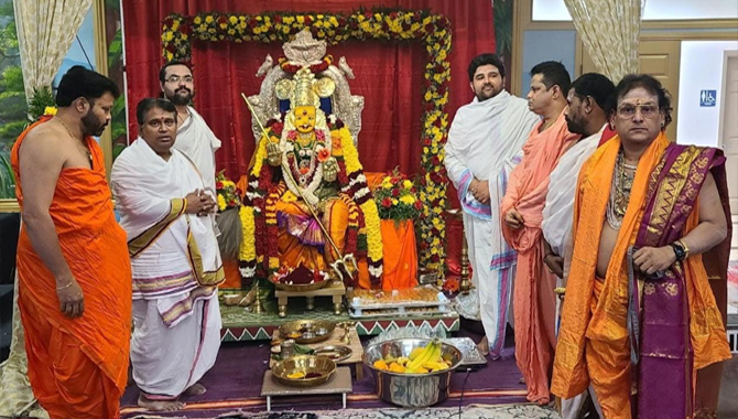 Durgamma Pujalu at Sri Sivakameswari Temple in Los Angeles