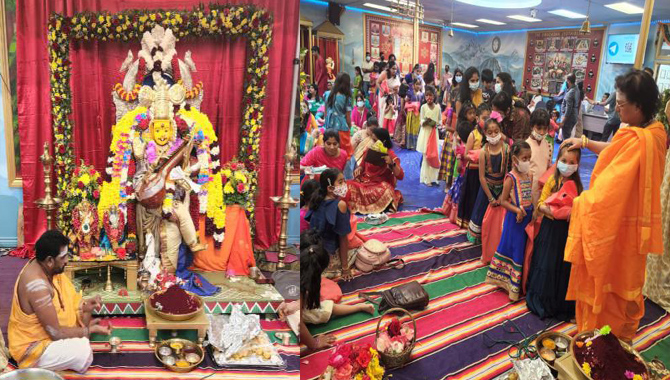 దుర్గమ్మ పూజలలో భాగం గా 115 మంది బాలికలతో  బాల పూజ