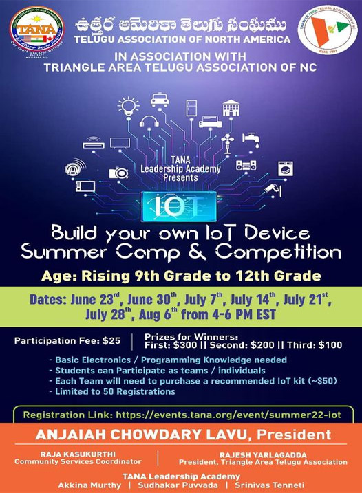 TANA Leadership Academy Presents IoT Device Summer Camp & Competition