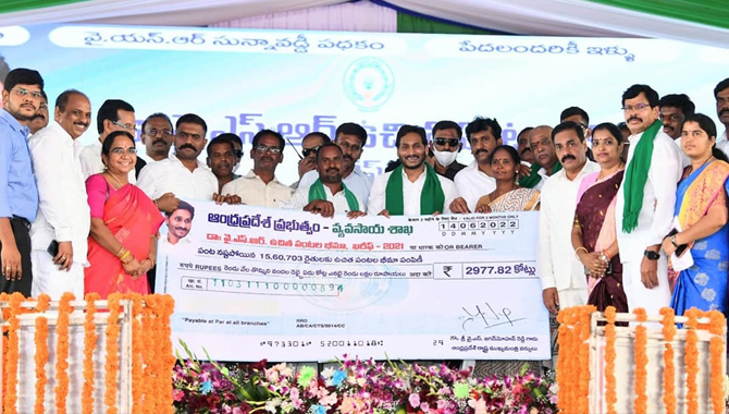 సత్యసాయి జిల్లా చెన్నేకొత్తపల్లిలో పంటల బీమా పరిహారం పంపిణీ