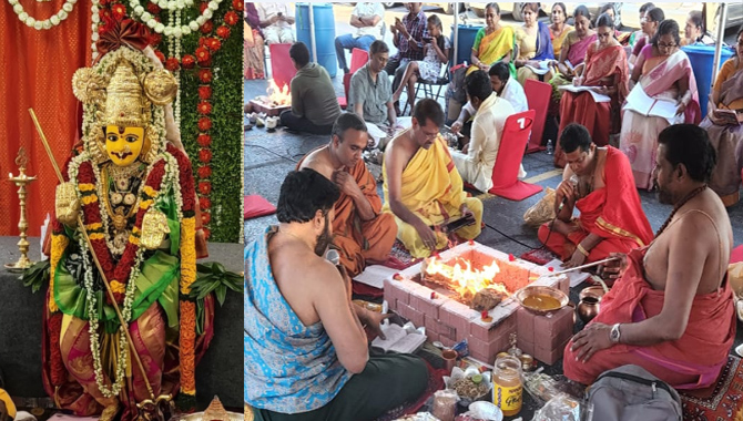 Durga Pujalu at Shirdi Sai Mandir in Chicago