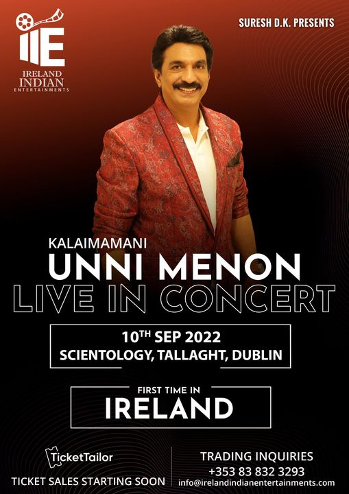 Kalaimamani Unni Menon Live In Concert On 10th Sept