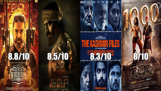 2022 టాప్ 10 లిస్టులో సినిమాలు, వెబ్ సిరీస్ లు : IMDb రేటింగ్