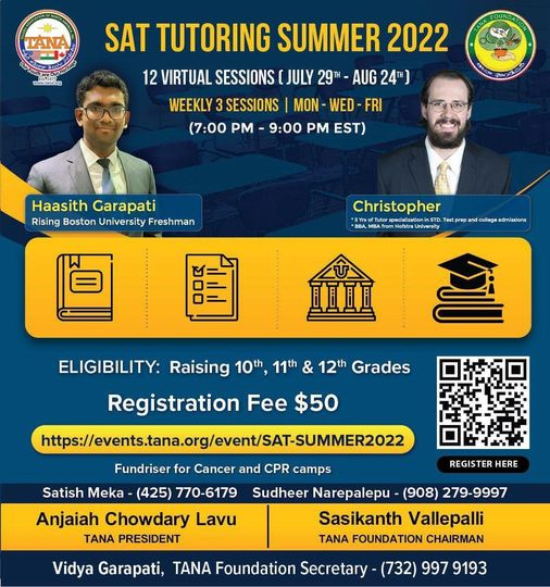 TANA SAT Tutoring Summer 2022