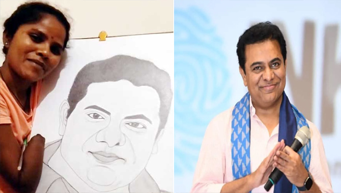 మంత్రి కేటీఆర్ పుట్టిన రోజుకు…ఆంధ్రా అమ్మాయి అరుదైన బహుమతి