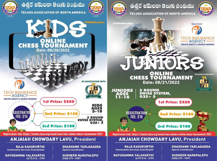 TANA Kids & Juniors Online Chess Tournament 2022