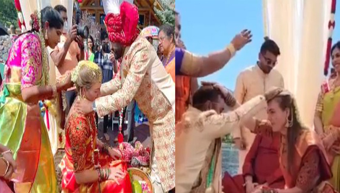 అమెరికాలో అంగరంగ వైభవంగా…జర్మనీ అమ్మాయి, విశాఖ అబ్బాయికి