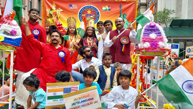 భారత 75వ స్వాతంత్ర దినోత్సవ వేడుకల్లో తెలంగాణ అమెరికా తెలుగు సంఘం