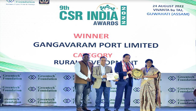 Gangavaram Port wins “Greentech CSR Award 2022” Gangavaram Port wins “Greentech CSR Award 2022”