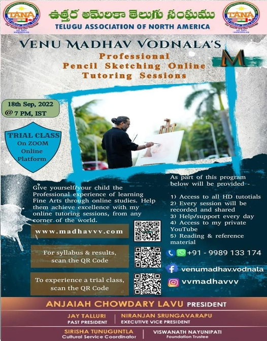 Professional Pencil Sketching Classes by Mr. Venu Madhav Vodnala