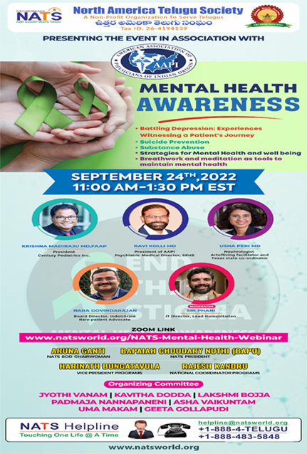 NATS EVENT: Mental Health Awareness Webinar on Sep 24