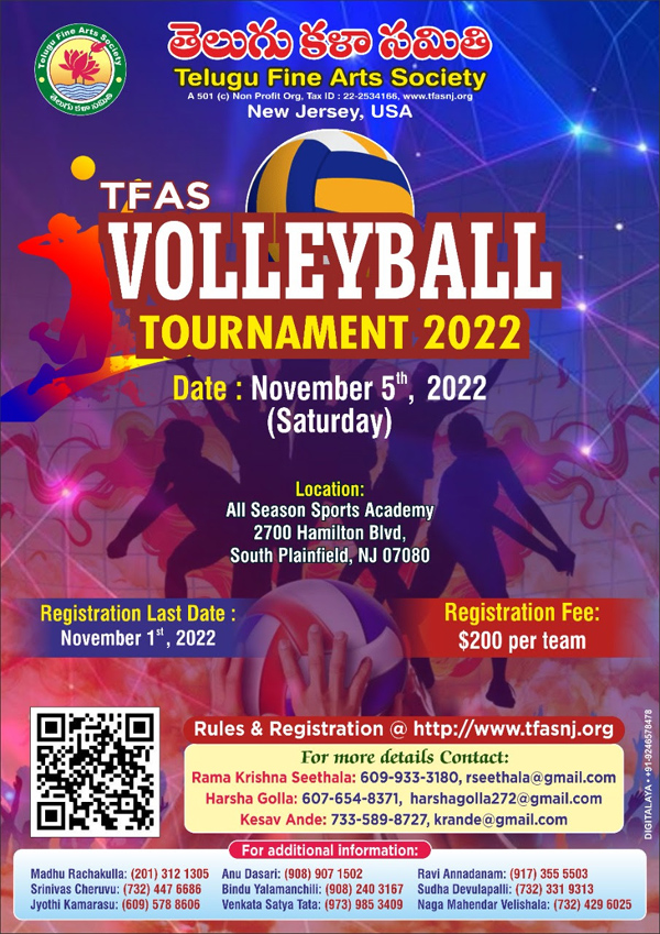TFAS – Volleyball Tournament on Nov 5