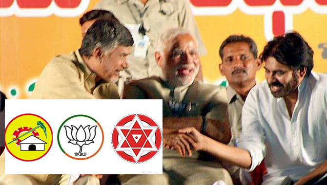 టీడీపీ, జనసేన, బీజేపీ… కలిసే పోటీ ఛాన్స్ ఉందా..?