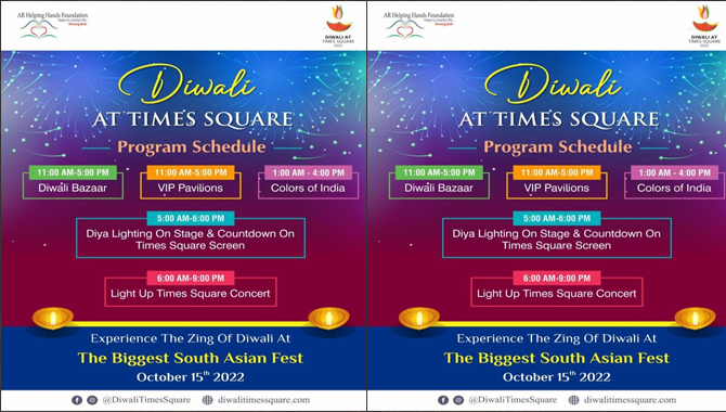 Diwali Times Square 2022 – Performances by JAY SEAN, ARJUN and SO MANY MORE!