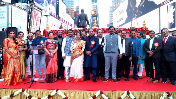 TANA Bathukamma Celebrations at New York Time Square