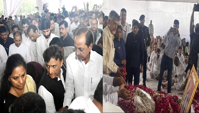 ముగిసిన ములాయం సింగ్ అంత్యక్రియలు.. నివాళులర్పించిన సీఎం కేసీఆర్, చంద్రబాబు 