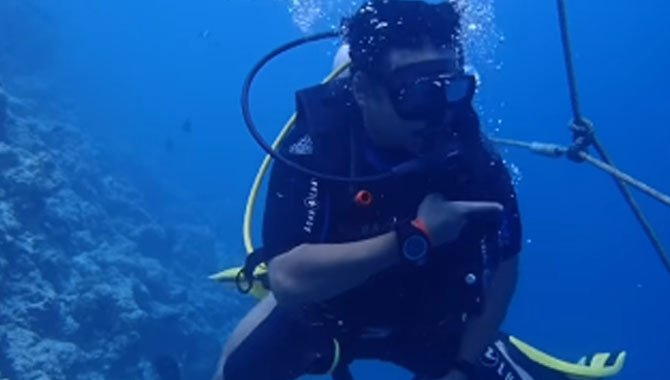 Dance India Dance – Telugu host Akul Balaji recreates the DID hook step underwater while scuba-diving