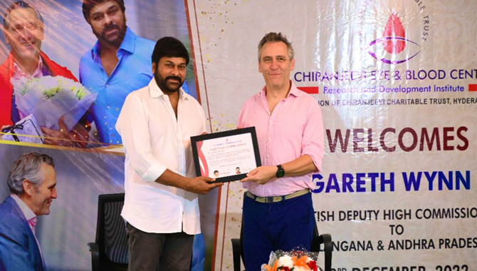 చిరంజీవి బ్లడ్ బ్యాంక్ పై బ్రిటిష్ డిప్యూటీ హైకమిషనర్ ప్రశంసలు