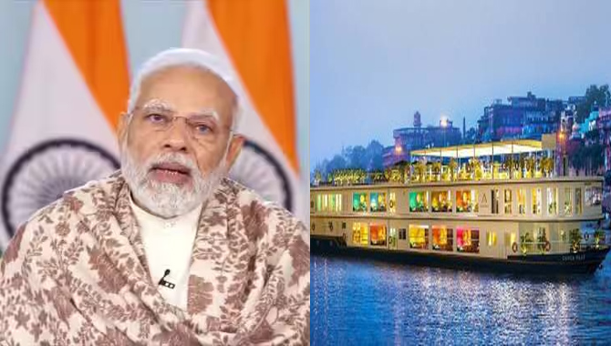 గంగా విలాస్ను ప్రారంభించిన ప్రధాని మోదీ.. 51 రోజులకు రూ. 20 లక్షలు గంగా విలాస్ను ప్రారంభించిన ప్రధాని మోదీ.. 51 రోజులకు రూ. 20 లక్షలు