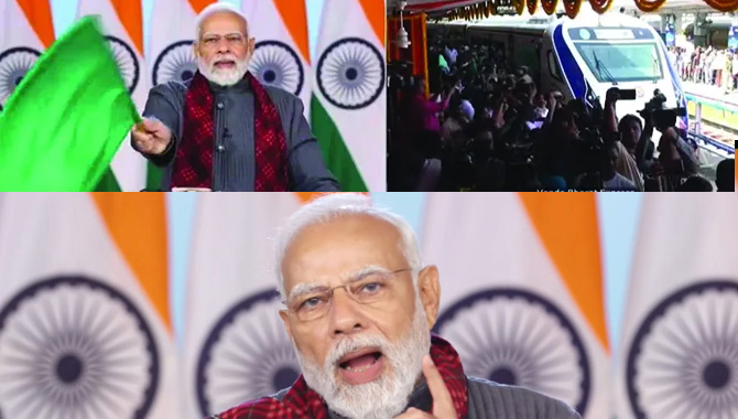 వందే భారత్ రైలును ప్రారంభించిన ప్రధాని మోదీ