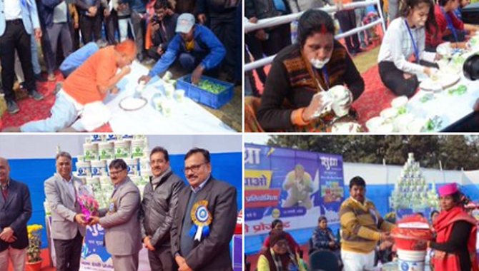 ముడు నిమిషాల్లో మూడున్నర కిలోల పెరుగు తిని.. రికార్డ్