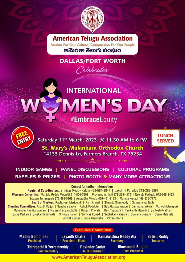 ATA Women’s Day Celebrations on Mar 11
