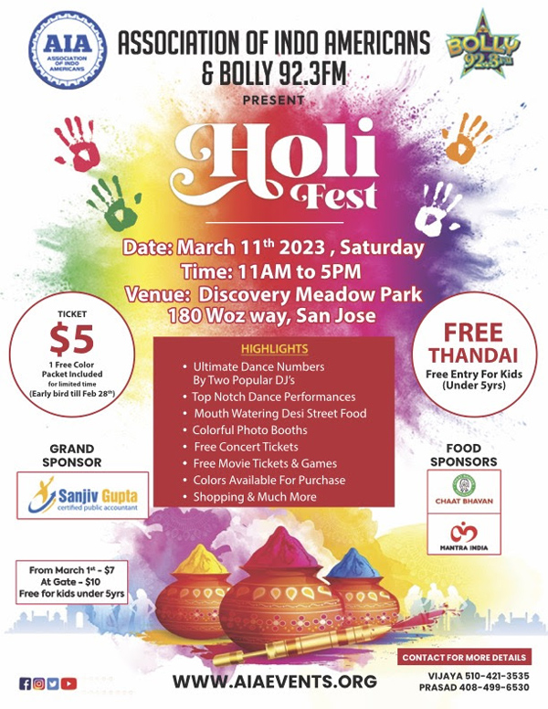AIA Holi Fest on 11 Mar 2023