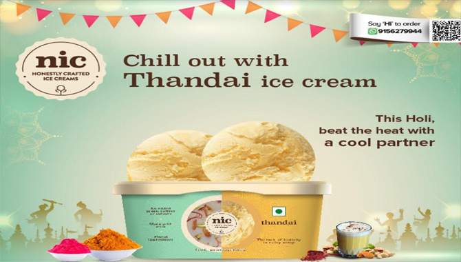NIC Honestly Crafted Ice Creams Launches Thandai Ice Cream for Holi Festivities! Nic Honestly Crafted Ice Creams Launches Thandai Ice Cream For Holi Festivities