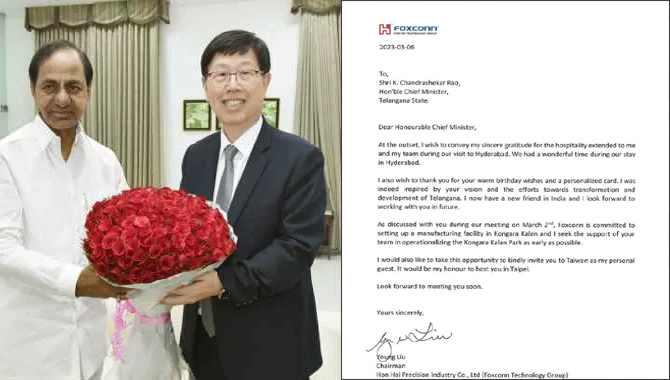 తెలంగాణలో త్వరలో  ఫాక్స్‌కాన్‌ యూనిట్ : యాంగ్ లియూ
