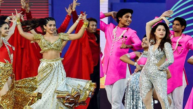 ఐపీఎల్ వేదికపై తెలుగు పాటల సందడి! ప్రారంభ వేడుకలో పెర్ఫార్మెన్స్‌లతో అదరగొట్టిన రష్మిక, తమన్నా