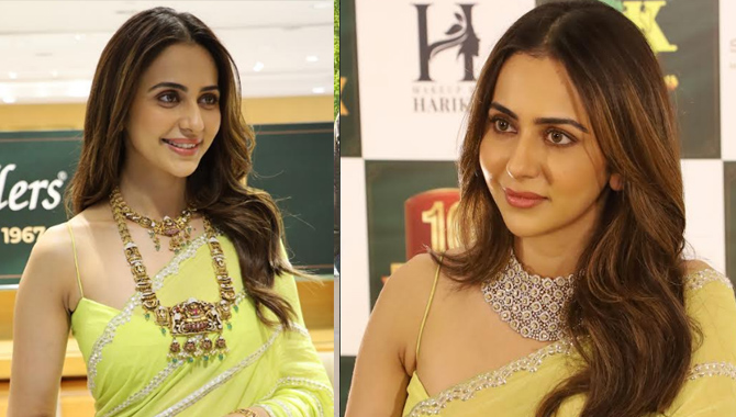 Rakul Preet Singh visits  Sri Krishna Jewellers, Banjara Hills on the occasion of the 10th Year Anniversary of the store