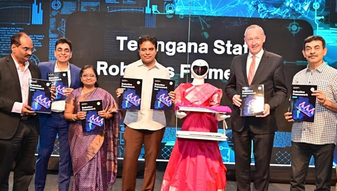 రోబోటిక్స్‌ ఫ్రేమ్‌వర్క్‌ ను ఆవిష్కరించిన మంత్రి కేటీఆర్