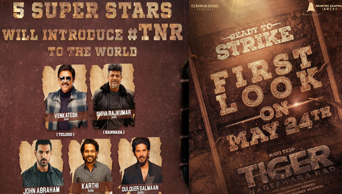 Venkatesh, John Abraham, Shiva Rajkumar, Karthi, Dulquer Salmaan To Launch The First Look of Tiger Nageswara Rao