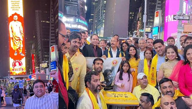 టైమ్స్‌ స్క్వేర్‌ పై ఎన్టీఆర్‌ చిత్రాల సమాహారం