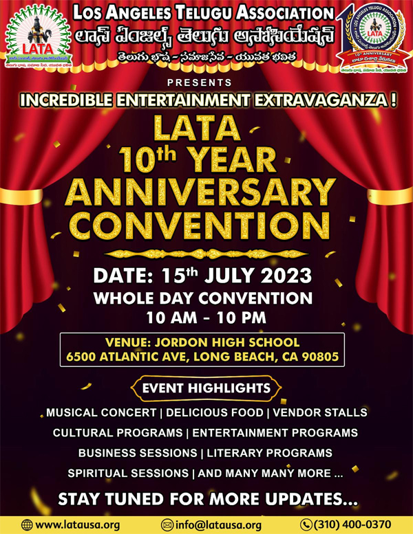 LATA 10th Year Anniversary Convention on July 15, 2023
