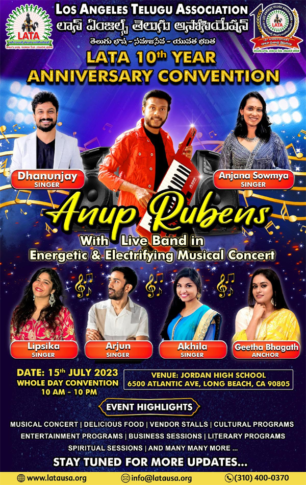 LATA 10th YEAR Musical concert by Anup Rubens
