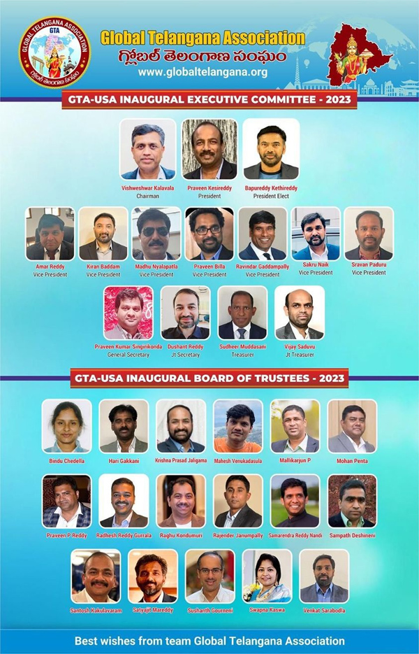 Global Telangana Association New Executive Committee