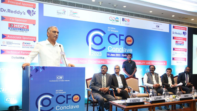 “Telangana emerged as role model state for the entire country” says T Harish Rao at CII’s CFO Conclave