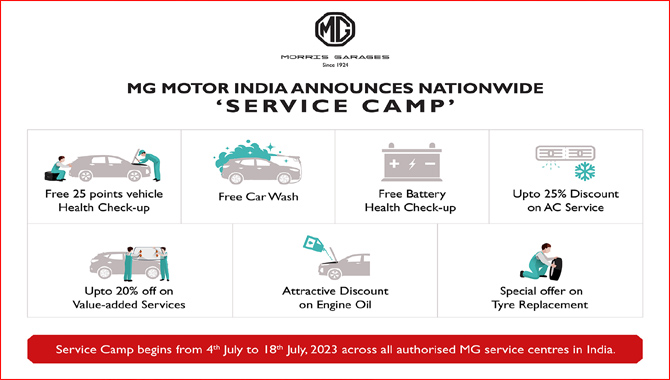 దేశవ్యాప్త ‘సర్వీస్ క్యాంప్’ ను ప్రకటించిన ఎంజి మోటార్ ఇండియా దేశవ్యాప్త ‘సర్వీస్ క్యాంప్’ ను ప్రకటించిన ఎంజి మోటార్ ఇండియా
