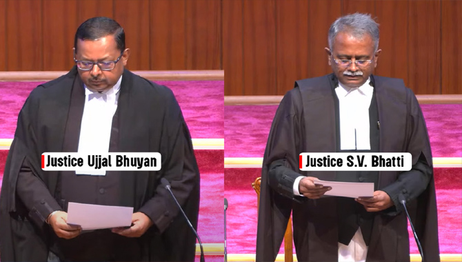 సుప్రీంకోర్టు న్యాయమూర్తులుగా.. జస్టిస్ భూయాన్, జస్టిస్ ఎస్.వి.భట్ ప్రమాణం