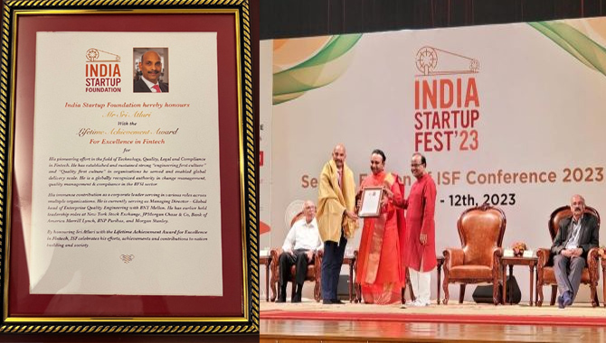 శ్రీ అట్లూరికి ఇండియా స్టార్టప్ ఫెస్ట్-2023 జీవితసాఫల్య పురస్కారం