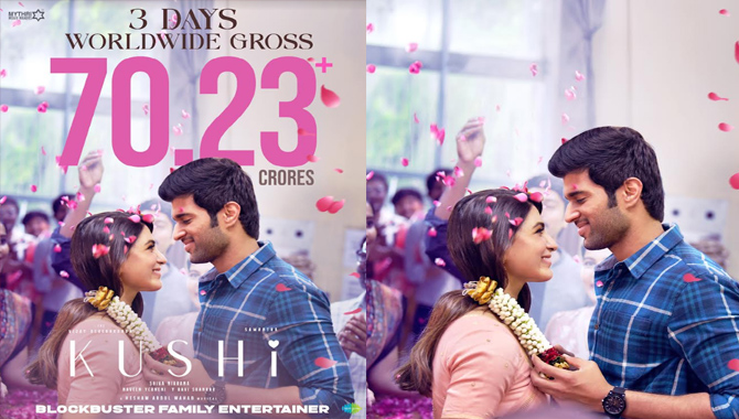 3 రోజుల్లో రూ.70.23 కోట్ల కలెక్షన్స్ తో బాక్సాఫీస్ వద్ద కొనసాగుతున్న “ఖుషి” జోరు